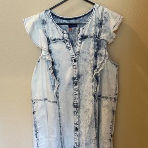 Anthropologie Pilcro Button Front Tunic Dress  Acid wash Size XL